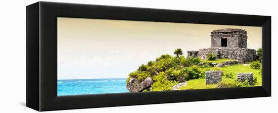 ¡Viva Mexico! Panoramic Collection - Ancient Mayan Fortress in Riviera Maya - Tulum III-Philippe Hugonnard-Framed Premier Image Canvas