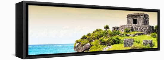 ¡Viva Mexico! Panoramic Collection - Ancient Mayan Fortress in Riviera Maya - Tulum III-Philippe Hugonnard-Framed Premier Image Canvas