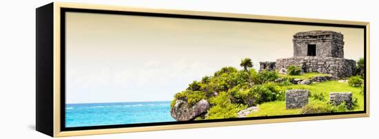 ¡Viva Mexico! Panoramic Collection - Ancient Mayan Fortress in Riviera Maya - Tulum III-Philippe Hugonnard-Framed Premier Image Canvas