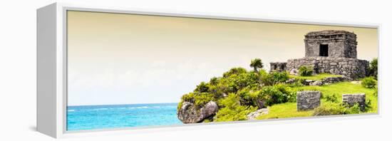 ¡Viva Mexico! Panoramic Collection - Ancient Mayan Fortress in Riviera Maya - Tulum III-Philippe Hugonnard-Framed Premier Image Canvas