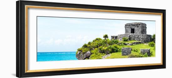 ¡Viva Mexico! Panoramic Collection - Ancient Mayan Fortress in Riviera Maya - Tulum-Philippe Hugonnard-Framed Photographic Print