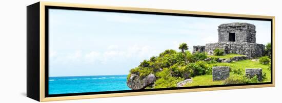 ¡Viva Mexico! Panoramic Collection - Ancient Mayan Fortress in Riviera Maya - Tulum-Philippe Hugonnard-Framed Premier Image Canvas