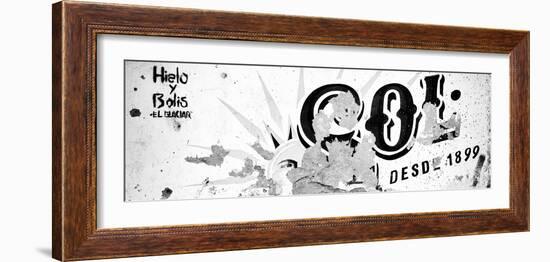 ¡Viva Mexico! Panoramic Collection - B&W SOL Sign Street Wall-Philippe Hugonnard-Framed Photographic Print