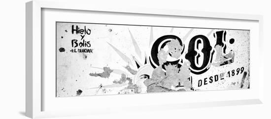 ¡Viva Mexico! Panoramic Collection - B&W SOL Sign Street Wall-Philippe Hugonnard-Framed Photographic Print