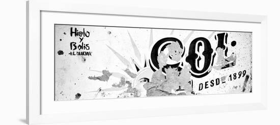 ¡Viva Mexico! Panoramic Collection - B&W SOL Sign Street Wall-Philippe Hugonnard-Framed Photographic Print