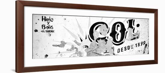 ¡Viva Mexico! Panoramic Collection - B&W SOL Sign Street Wall-Philippe Hugonnard-Framed Photographic Print