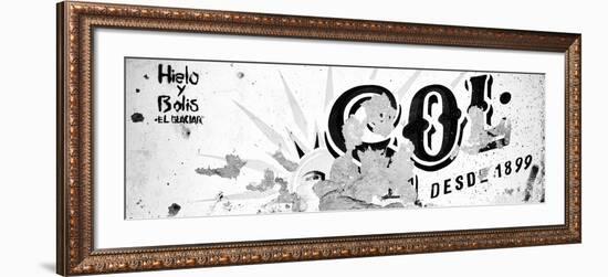 ¡Viva Mexico! Panoramic Collection - B&W SOL Sign Street Wall-Philippe Hugonnard-Framed Photographic Print