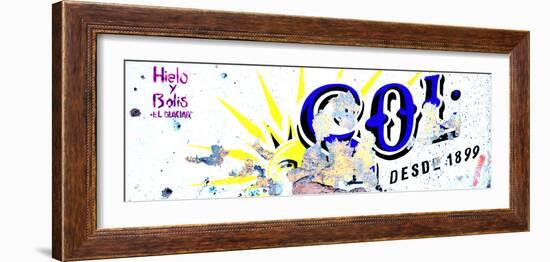 ¡Viva Mexico! Panoramic Collection - Blue SOL Sign Street Wall-Philippe Hugonnard-Framed Photographic Print