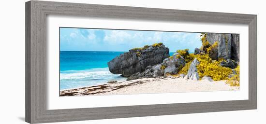 ¡Viva Mexico! Panoramic Collection - Caribbean Coastline in Tulum II-Philippe Hugonnard-Framed Photographic Print