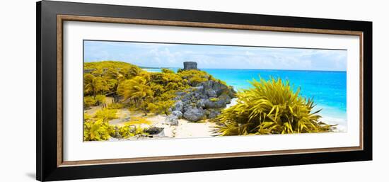 ¡Viva Mexico! Panoramic Collection - Caribbean Coastline in Tulum VIII-Philippe Hugonnard-Framed Photographic Print