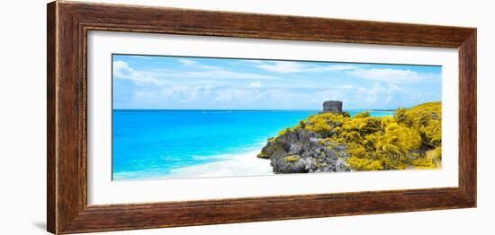 ¡Viva Mexico! Panoramic Collection - Caribbean Coastline in Tulum XI-Philippe Hugonnard-Framed Photographic Print