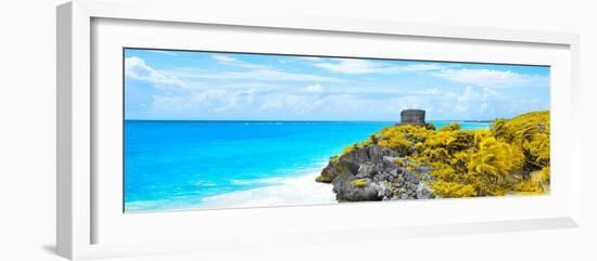 ¡Viva Mexico! Panoramic Collection - Caribbean Coastline in Tulum XI-Philippe Hugonnard-Framed Photographic Print