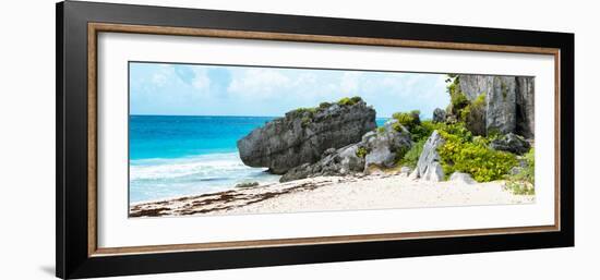 ¡Viva Mexico! Panoramic Collection - Caribbean Coastline in Tulum-Philippe Hugonnard-Framed Photographic Print