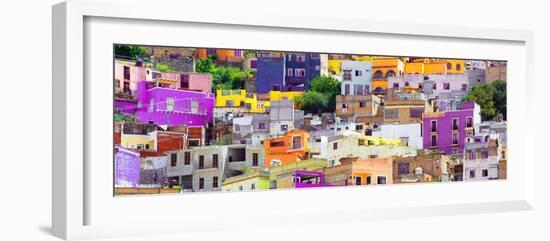 ¡Viva Mexico! Panoramic Collection - Colorful Cityscape Guanajuato XII-Philippe Hugonnard-Framed Photographic Print