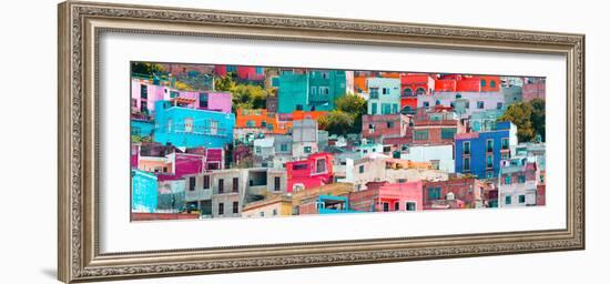 ¡Viva Mexico! Panoramic Collection - Colorful Cityscape Guanajuato XIV-Philippe Hugonnard-Framed Photographic Print