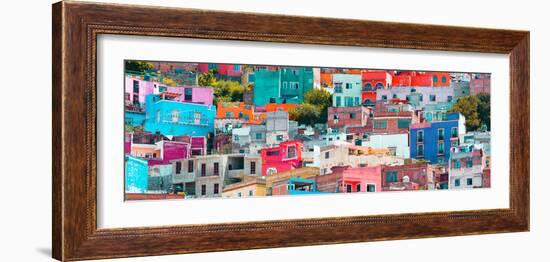 ¡Viva Mexico! Panoramic Collection - Colorful Cityscape Guanajuato XIV-Philippe Hugonnard-Framed Photographic Print