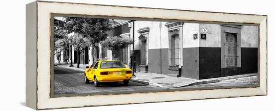 ¡Viva Mexico! Panoramic Collection - Colorful Mexican Street with Yellow Taxi III-Philippe Hugonnard-Framed Premier Image Canvas