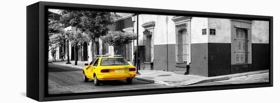 ¡Viva Mexico! Panoramic Collection - Colorful Mexican Street with Yellow Taxi III-Philippe Hugonnard-Framed Premier Image Canvas