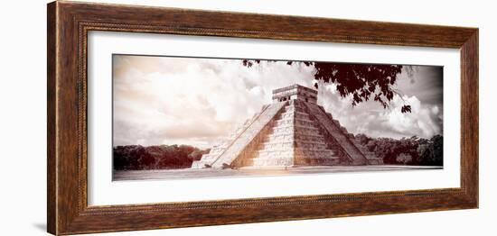 ¡Viva Mexico! Panoramic Collection - El Castillo Pyramid in Chichen Itza IX-Philippe Hugonnard-Framed Photographic Print