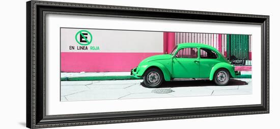 ¡Viva Mexico! Panoramic Collection - "En Linea Roja" Green VW Beetle Car-Philippe Hugonnard-Framed Photographic Print