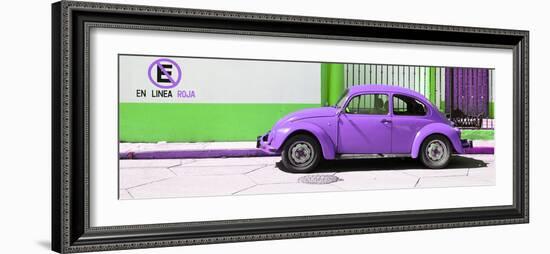 ¡Viva Mexico! Panoramic Collection - "En Linea Roja" Purple VW Beetle Car-Philippe Hugonnard-Framed Photographic Print