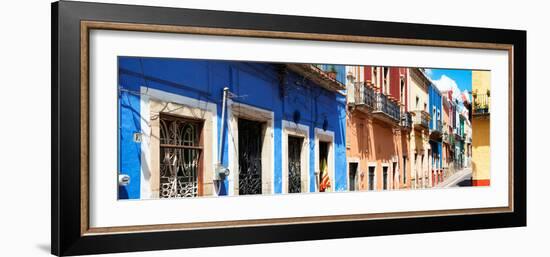 ¡Viva Mexico! Panoramic Collection - Facades of Colors in Guanajuato-Philippe Hugonnard-Framed Photographic Print