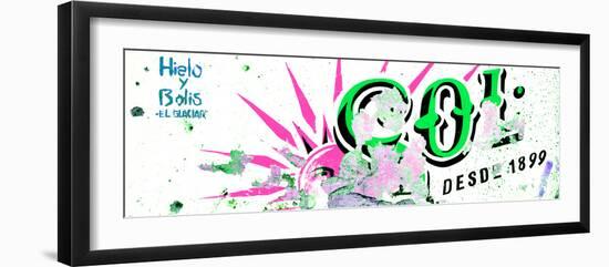 ¡Viva Mexico! Panoramic Collection - Green SOL Sign Street Wall-Philippe Hugonnard-Framed Photographic Print