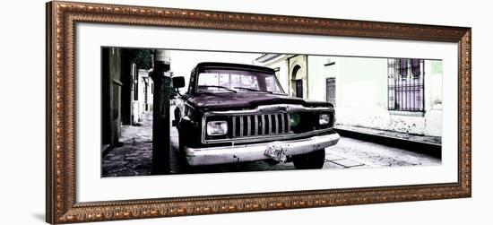 ¡Viva Mexico! Panoramic Collection - Old Jeep in San Cristobal de Las Casas V-Philippe Hugonnard-Framed Photographic Print