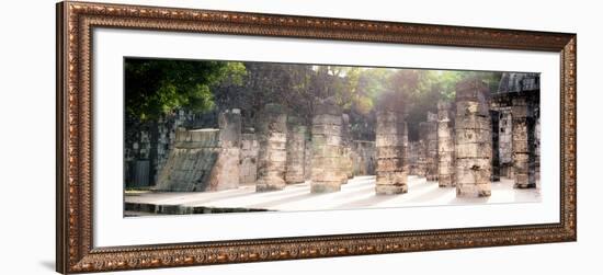 ¡Viva Mexico! Panoramic Collection - One Thousand Mayan Columns - Chichen Itza II-Philippe Hugonnard-Framed Photographic Print