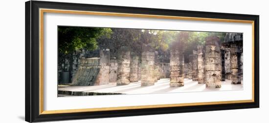 ¡Viva Mexico! Panoramic Collection - One Thousand Mayan Columns - Chichen Itza II-Philippe Hugonnard-Framed Photographic Print