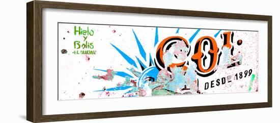 ¡Viva Mexico! Panoramic Collection - Orange SOL Sign Street Wall-Philippe Hugonnard-Framed Photographic Print