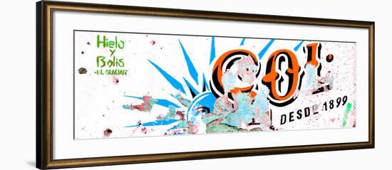 ¡Viva Mexico! Panoramic Collection - Orange SOL Sign Street Wall-Philippe Hugonnard-Framed Photographic Print