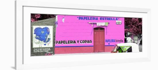 ¡Viva Mexico! Panoramic Collection - Pink Papeleria Estrella-Philippe Hugonnard-Framed Photographic Print