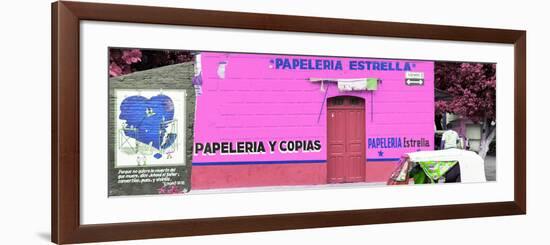 ¡Viva Mexico! Panoramic Collection - Pink Papeleria Estrella-Philippe Hugonnard-Framed Photographic Print