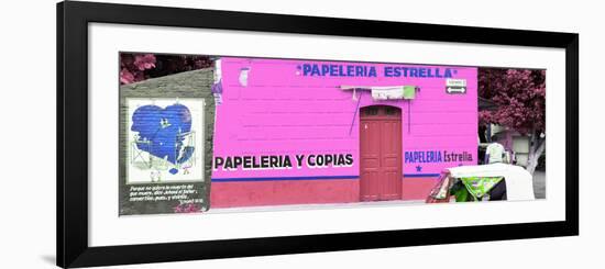 ¡Viva Mexico! Panoramic Collection - Pink Papeleria Estrella-Philippe Hugonnard-Framed Photographic Print