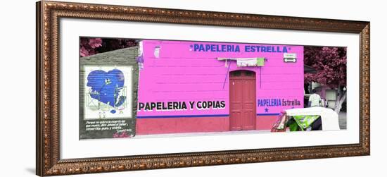 ¡Viva Mexico! Panoramic Collection - Pink Papeleria Estrella-Philippe Hugonnard-Framed Photographic Print