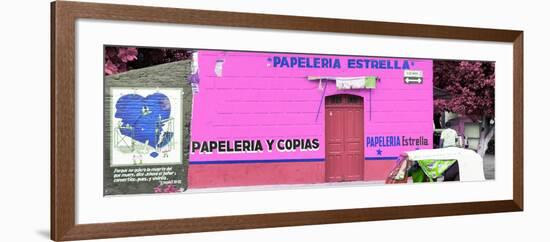 ¡Viva Mexico! Panoramic Collection - Pink Papeleria Estrella-Philippe Hugonnard-Framed Photographic Print