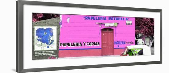 ¡Viva Mexico! Panoramic Collection - Pink Papeleria Estrella-Philippe Hugonnard-Framed Photographic Print