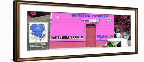 ¡Viva Mexico! Panoramic Collection - Pink Papeleria Estrella-Philippe Hugonnard-Framed Photographic Print