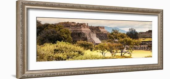 ¡Viva Mexico! Panoramic Collection - Pyramid of Monte Alban with Fall Colors II-Philippe Hugonnard-Framed Photographic Print