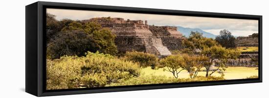 ¡Viva Mexico! Panoramic Collection - Pyramid of Monte Alban with Fall Colors II-Philippe Hugonnard-Framed Premier Image Canvas