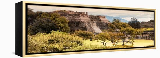 ¡Viva Mexico! Panoramic Collection - Pyramid of Monte Alban with Fall Colors II-Philippe Hugonnard-Framed Premier Image Canvas