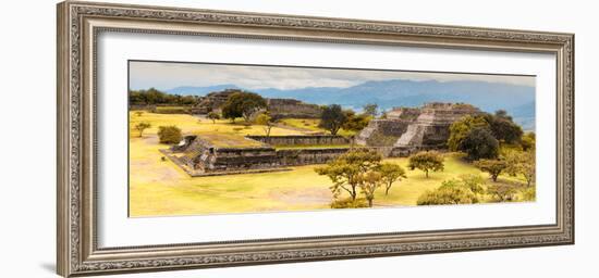 ¡Viva Mexico! Panoramic Collection - Pyramid of Monte Alban with Fall Colors V-Philippe Hugonnard-Framed Photographic Print