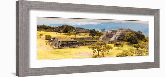 ¡Viva Mexico! Panoramic Collection - Pyramid of Monte Alban with Fall Colors V-Philippe Hugonnard-Framed Photographic Print