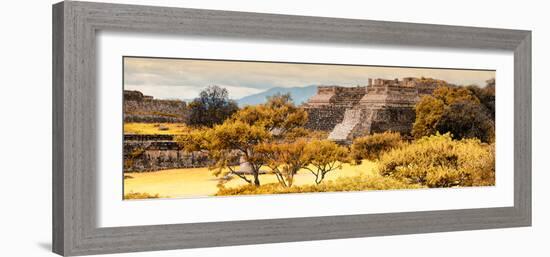 ¡Viva Mexico! Panoramic Collection - Pyramid of Monte Alban with Fall Colors-Philippe Hugonnard-Framed Photographic Print