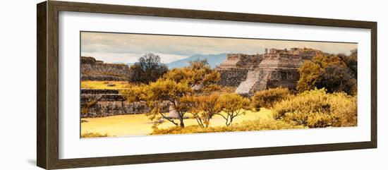 ¡Viva Mexico! Panoramic Collection - Pyramid of Monte Alban with Fall Colors-Philippe Hugonnard-Framed Photographic Print