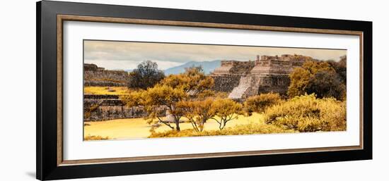 ¡Viva Mexico! Panoramic Collection - Pyramid of Monte Alban with Fall Colors-Philippe Hugonnard-Framed Photographic Print