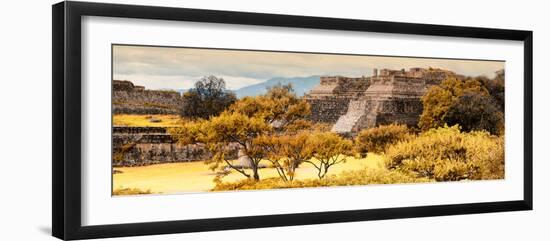 ¡Viva Mexico! Panoramic Collection - Pyramid of Monte Alban with Fall Colors-Philippe Hugonnard-Framed Photographic Print