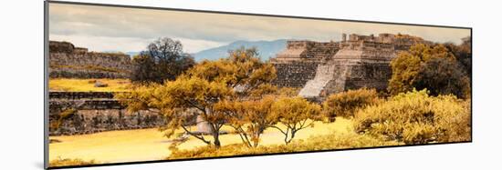 ¡Viva Mexico! Panoramic Collection - Pyramid of Monte Alban with Fall Colors-Philippe Hugonnard-Mounted Photographic Print