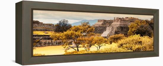 ¡Viva Mexico! Panoramic Collection - Pyramid of Monte Alban with Fall Colors-Philippe Hugonnard-Framed Premier Image Canvas